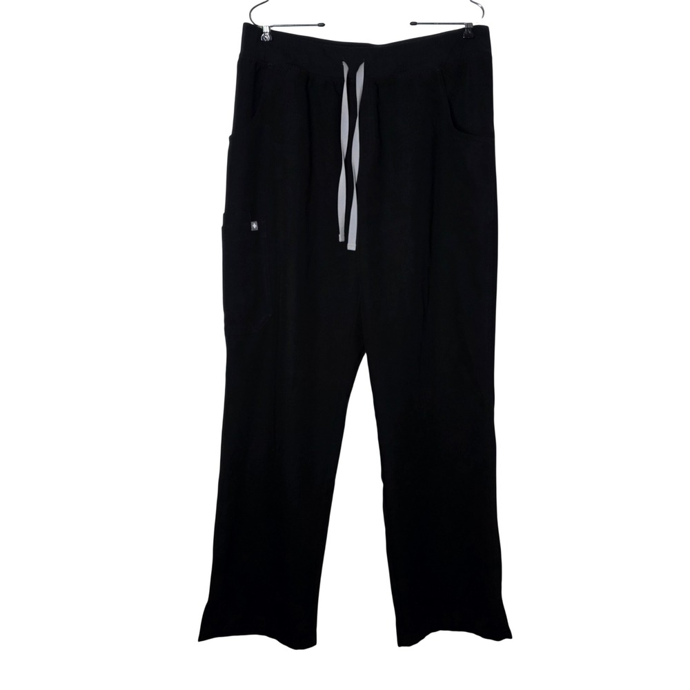 FIGS Kade Cargo Scrub Pants Black XL FIONTechnology Yoga Waistband 1000219